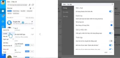 Chọn cài đặt để chỉnh sửa các chế độ của Zalo Web. (Ảnh: BlogAnChoi)