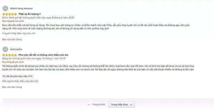 Nhận xét của khách hàng về sản phẩm trên trang Amazon (ảnh: BlogAnChoi).