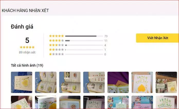 Đánh giá của độc giả về quyển sách trên Tiki (Nguồn: internet) Đánh giá của độc giả về quyển sách trên Tiki (Nguồn: internet)