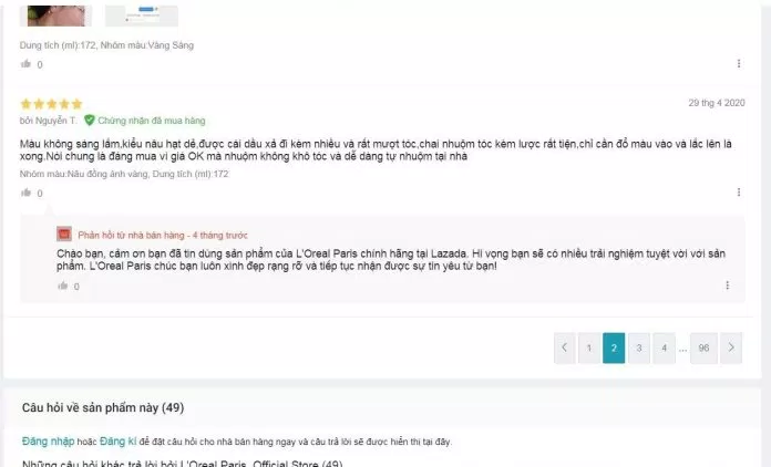 Đánh giá của khách hàng trên Lazada. (nguồn: BlogAnChoi) Đánh giá của khách hàng trên Lazada. (nguồn: BlogAnChoi)