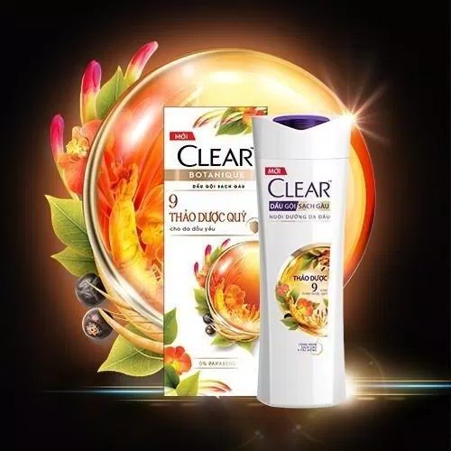 Dầu gội Clear Botanical với 9 loại thảo mộc quý (Ảnh: Internet)