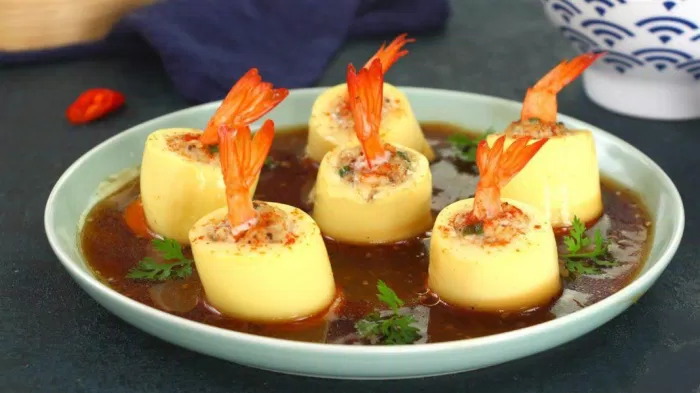 Cách làm đậu hũ trứng hấp tôm mềm thơm, béo ngậy BlogAnChoi