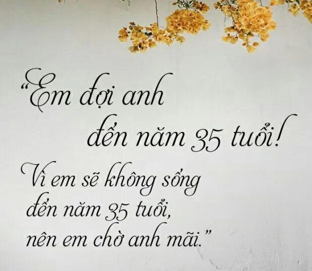 Vì em sẽ không sống đến năm 35 tuổi, nên em sẽ đợi anh mãi mãi (Nguồn: Internet)