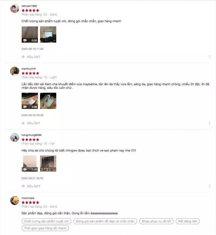 Đánh giá tích cực của khách hàng trên Shopee. (nguồn: BlogAnChoi) Đánh giá tích cực của khách hàng trên Shopee. (nguồn: BlogAnChoi)