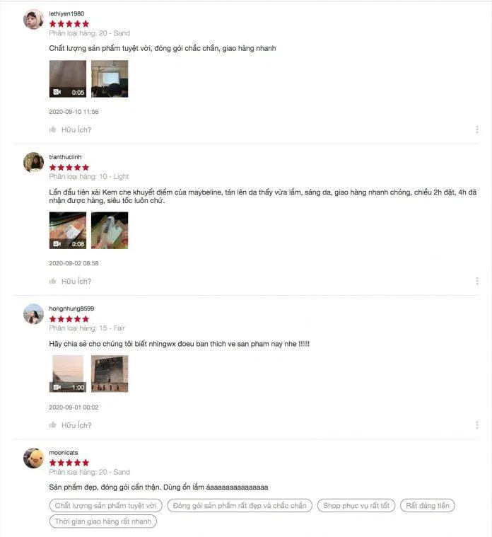 Đánh giá tích cực của khách hàng trên Shopee. (nguồn: BlogAnChoi) Đánh giá tích cực của khách hàng trên Shopee. (nguồn: BlogAnChoi)