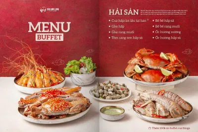 Menu buffet hải sản tại nhà hàng vô cùng đa dạng (ảnh: Internet)