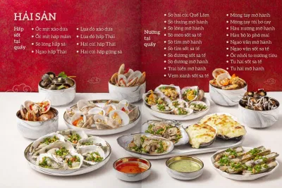 Menu hải sản hấp dẫn tại Cửu Vân Long. (Ảnh: Internet)