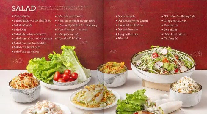 Tại Cửu Vân Long có vô vàn món salad để bạn thỏa sức lựa chọn (ảnh: Internet)