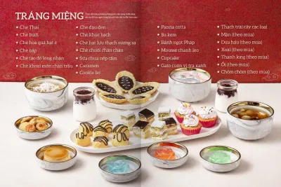 Thực đơn món tráng miệng siêu hấp dẫn tại Cửu Vân Long (ảnh: Internet)