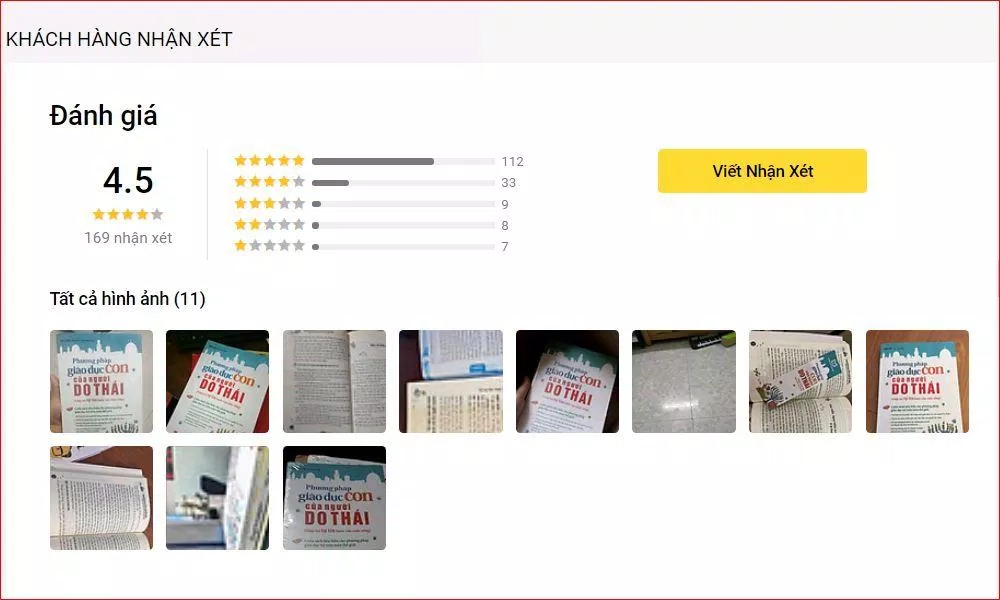 Đánh giá của độc giả về sách trên Tiki (nguồn: internet)