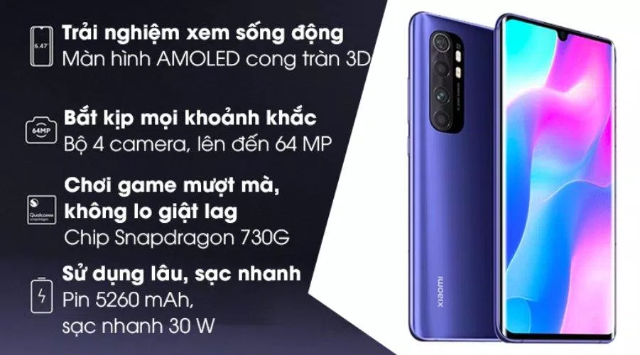 Cấu hình của Xiaomi Mi Note 10 Lite