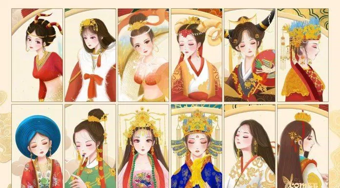 Ảnh tổng hợp 12 cung hoàng đạo nữ và Việt phục (Ảnh: cometwithouse)