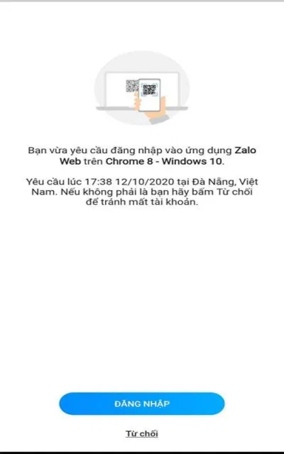 Xác nhận đăng nhập trên điện thoại (ảnh BlogAnChoi)