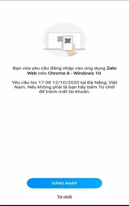 Xác nhận đăng nhập trên điện thoại (ảnh BlogAnChoi)
