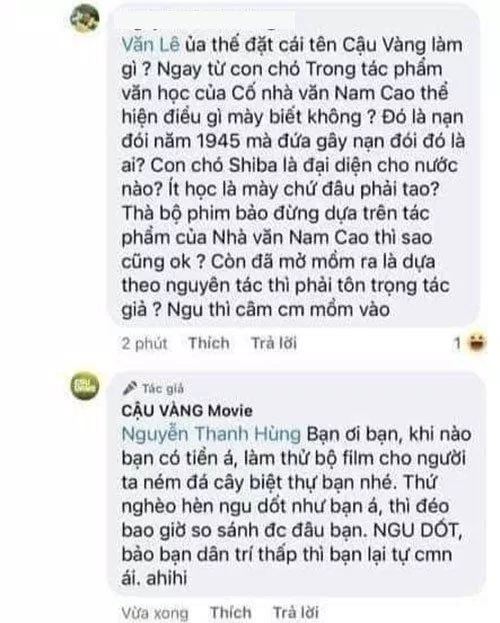 Pha xử lý antifans đi vào lòng đất của admin page Cậu Vàng Movie. (Ảnh: Internet)