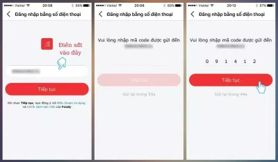 Điền số điện thoại và nhập mã code để hoàn tất quá trình đăng nhập. (Ảnh: BlogAnChoi)