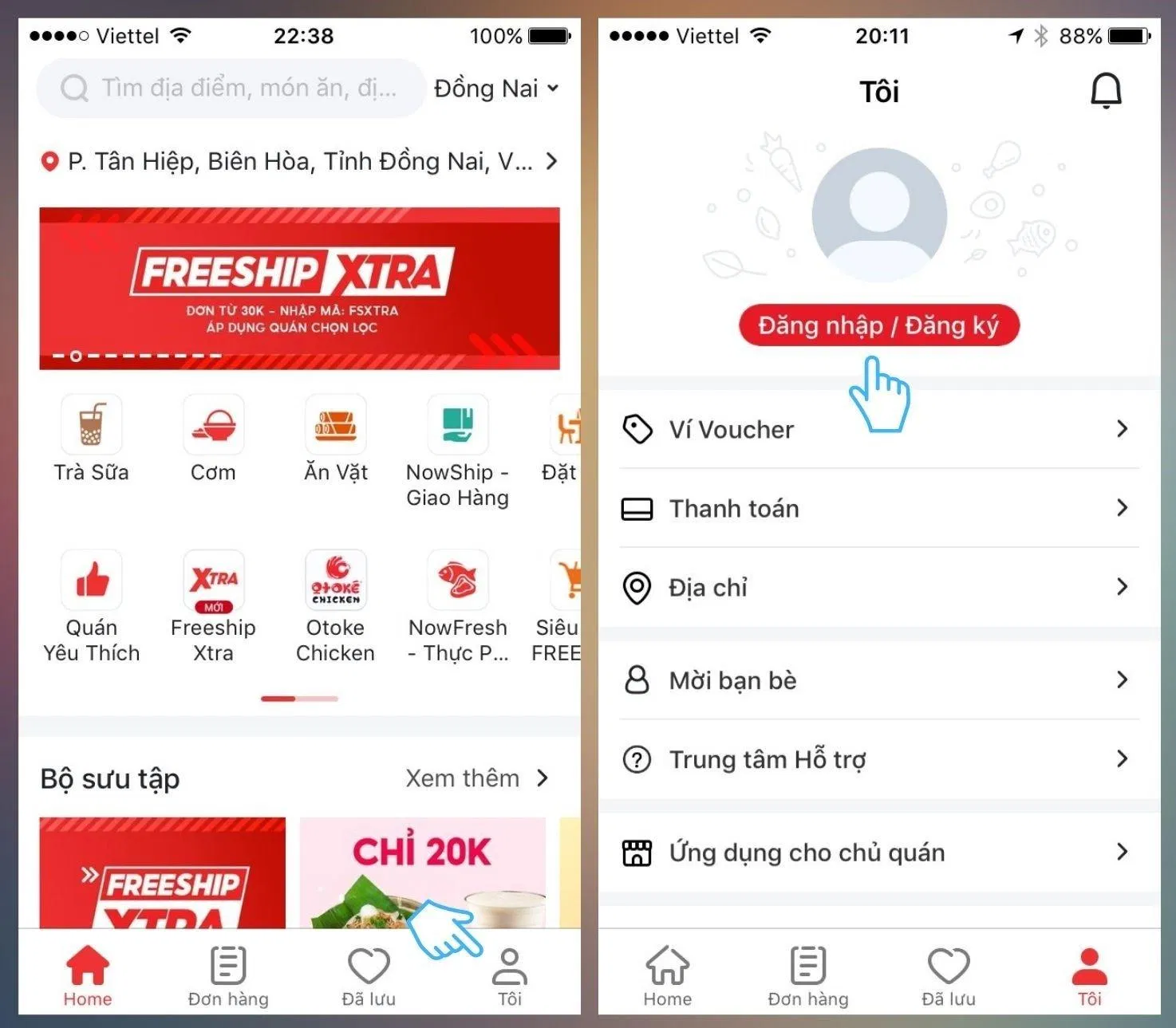 Vào mục Tôi để bắt đầu tiến hành đăng nhập vào Now. (Ảnh: BlogAnChoi)