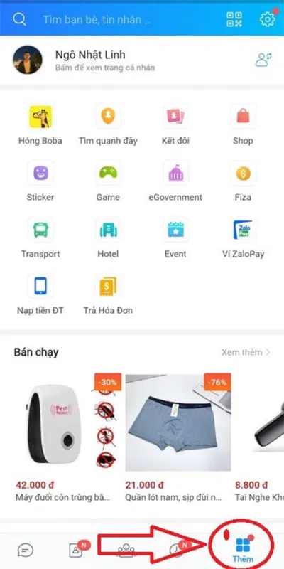 Nhấn vào chữ thêm góc phải màn hình (ảnh BlogAnChoi)