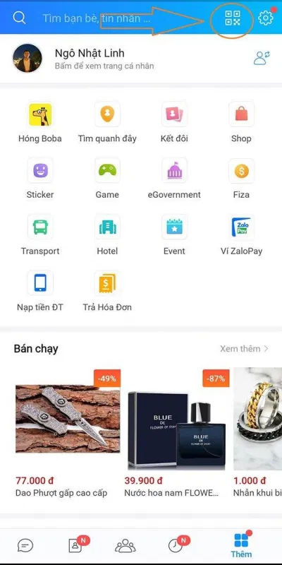 Nhấn vào mã Qr để quét (ảnh BlogAnChoi)