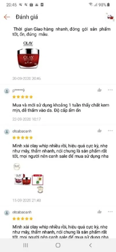 Đánh giá của khách hàng trên Shopee (Ảnh: BlogAnChoi).