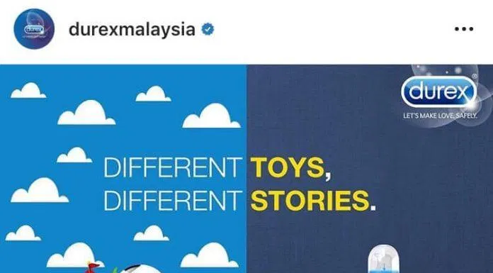 Hay khi Toys Stories đạt Oscar 2020, Durex cũng "ké nhanh" một cái content thật mượt. (Ảnh: Internet)