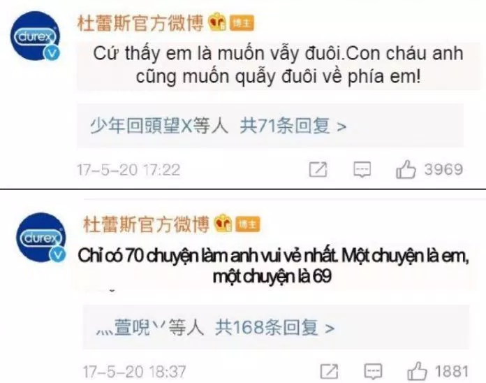 Content của Durex Trung Quốc cũng "đỉnh kout" không kém. (Ảnh: Internet)