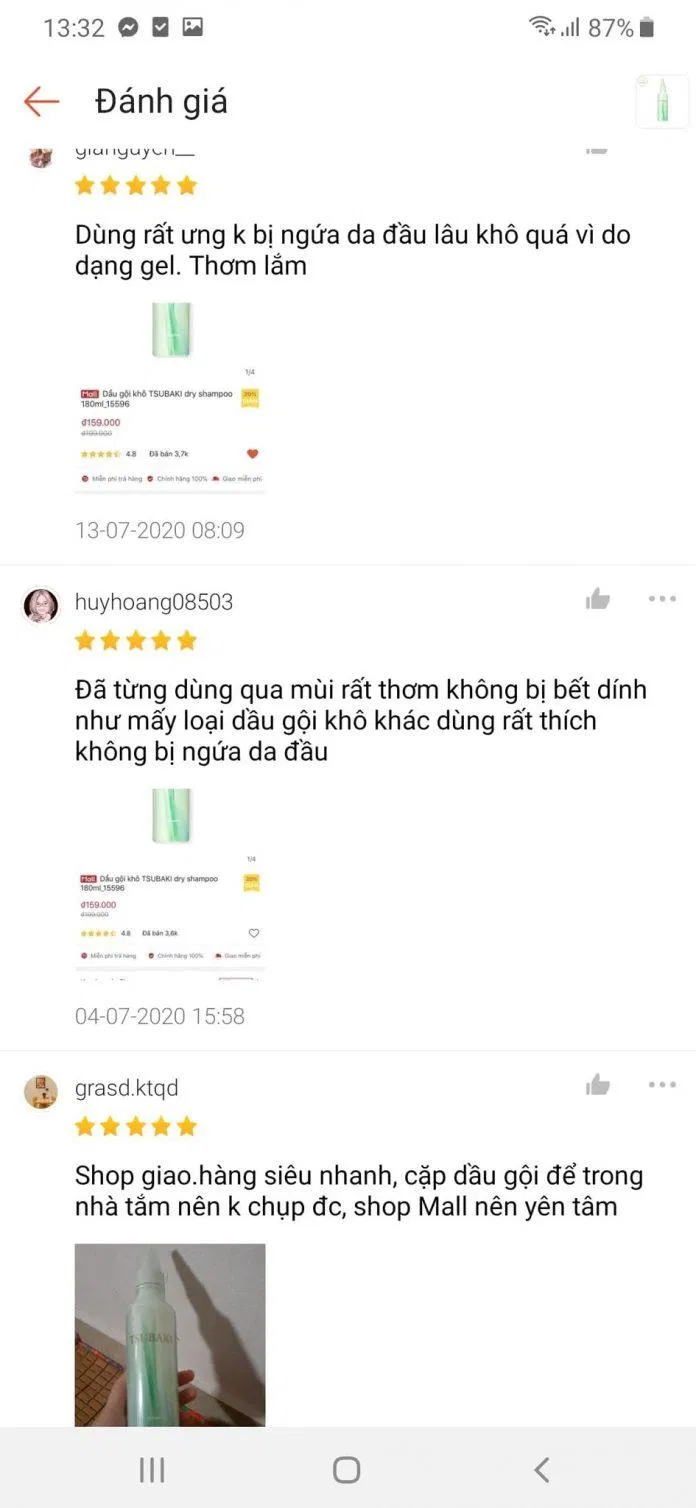 Đánh giá trên Shopee của khách hàng đã dùng sản phẩm (Ảnh: BlogAnChoi)