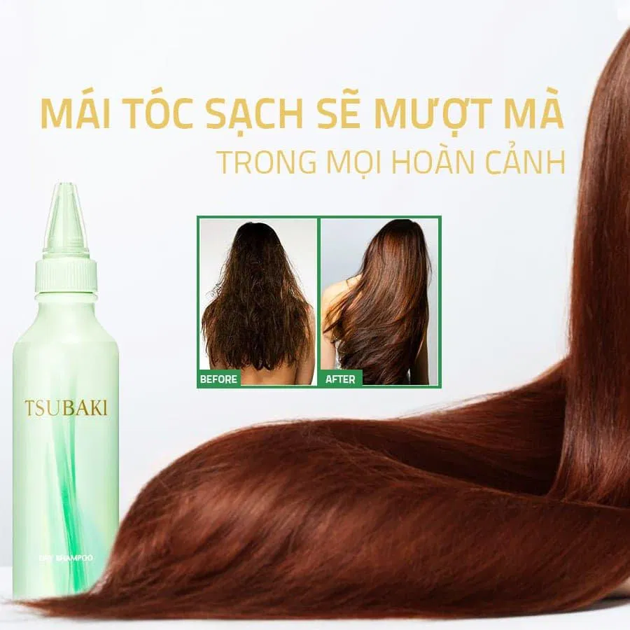 Hình ảnh minh họa sau khi sử dụng dầu gội khô TSUBAKI (Ảnh: Internet).