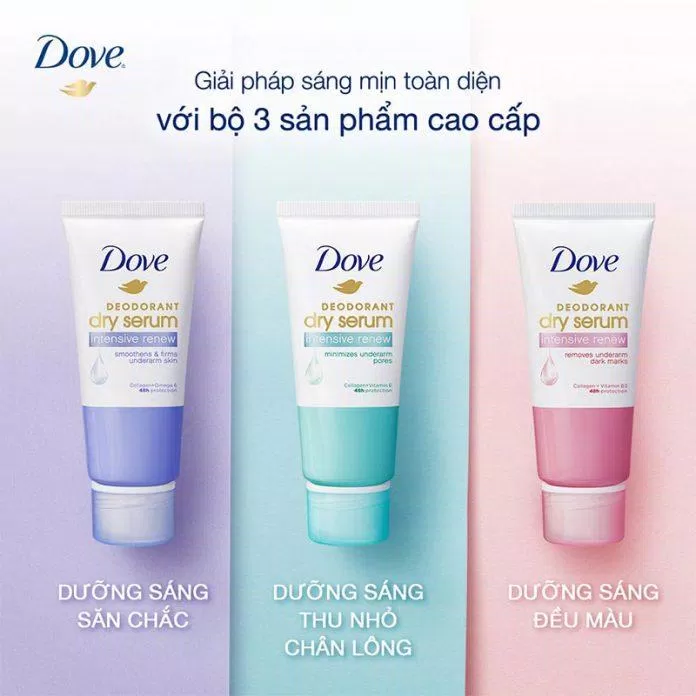 Bộ 3 sản phẩm kem khử mùi Dove đáp ứng nhu cầu người dùng.(nguồn: Internet)