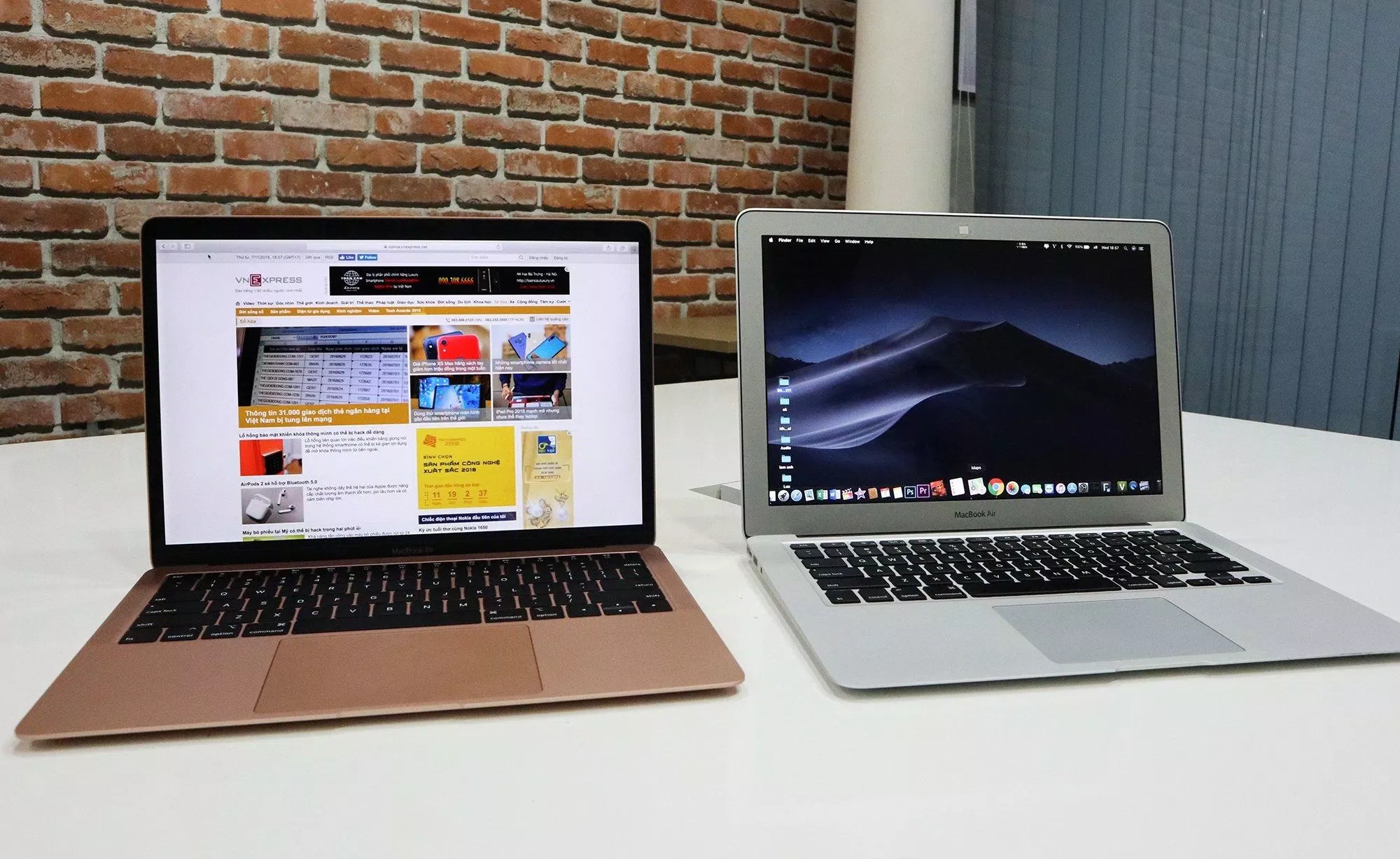 Macbook Air 2018 khi đặt cạnh thế hệ trước. (Nguồn: Internet)