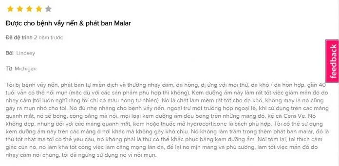 Đánh giá của khách hàng đã sủ dụng Calm Restoring Moisturizer Normal to Dry trên trang Beautypedia.com (Nguồn: Internet)
