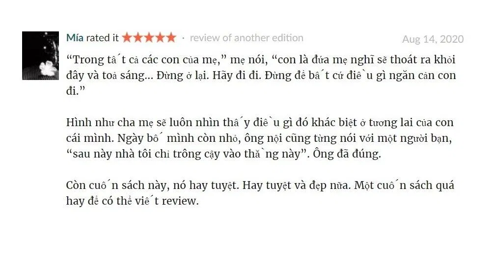 Đánh giá của độc giả trên Goodreads (nguồn: BlogAnChoi)