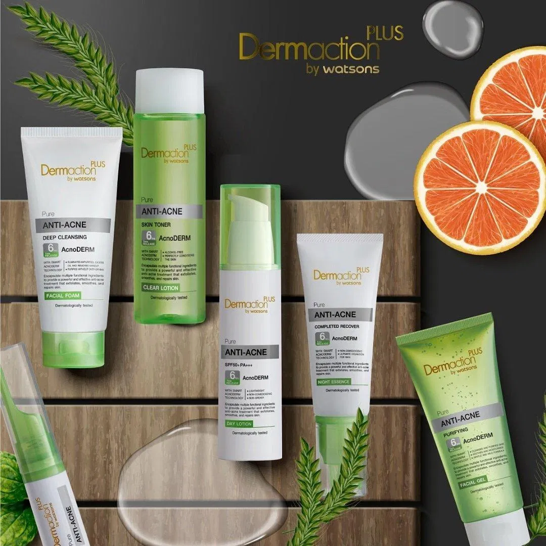 Toner cho da nhờn mụn Dermaction Plus By Watsons Pure Anti-Acne Skin AcnoDerm Clear Lotion luôn nằm trong top những sản phẩm trị mụn được yêu thích (Nguồn: Internet).