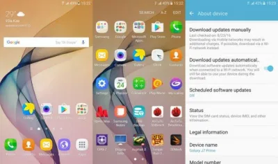 Giao diện của Galaxy J7 Prime