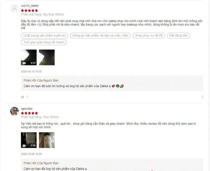 Đánh giá của khách hàng trên Shopee (nguồn: BlogAnChoi).