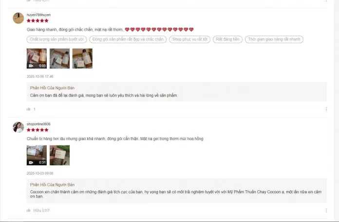 Đánh giá của khách hàng trên Shopee (nguồn: BlogAnChoi).