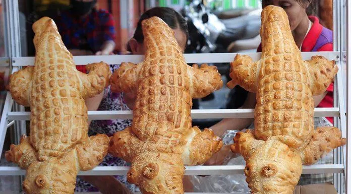 Bánh mì cá sấu khổng lồ thơm ngon nức mũi. (Ảnh: Internet)
