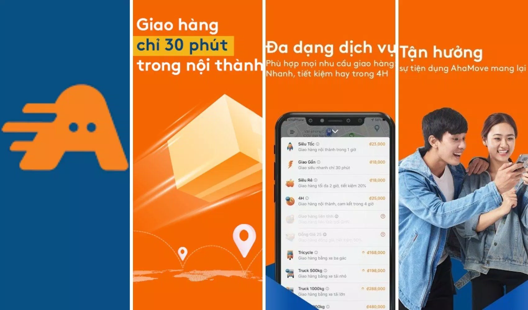 AhaMove là sự lựa chọn số một cho các chủ hàng nội thành Hà Nội và Hồ Chí Minh. (Ảnh: Internet)