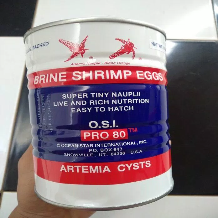 Một lon trứng artemia có xuất xứ từ Mỹ (Ảnh: Internet).
