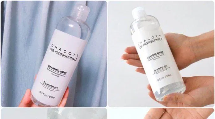 Khả năng làm sạch lớp makeup cực tốt của em nước tẩy trang Chacott for Professionals Cleansing Water. (nguồn ảnh: Internet)