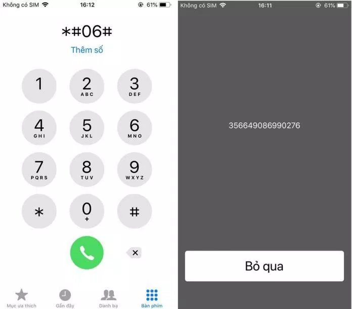 Kiểm tra số IMEI qua cú pháp điện thoại
