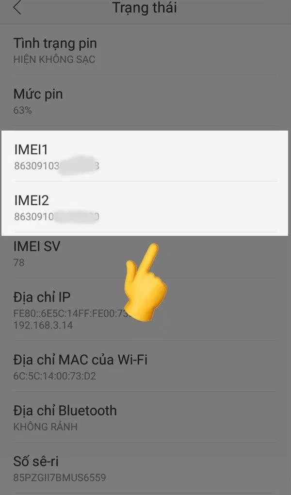 Kiểm tra số IMEI