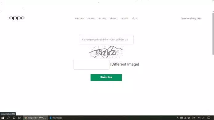 Nhập số IMEI vào để kiểm tra