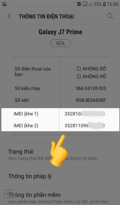 Tìm số IMEI