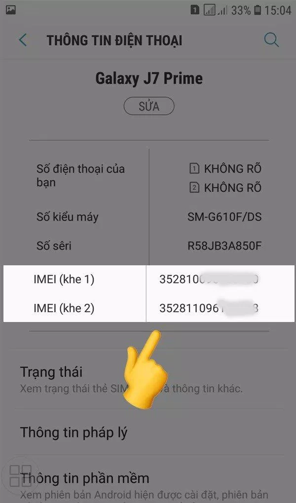 Tìm số IMEI
