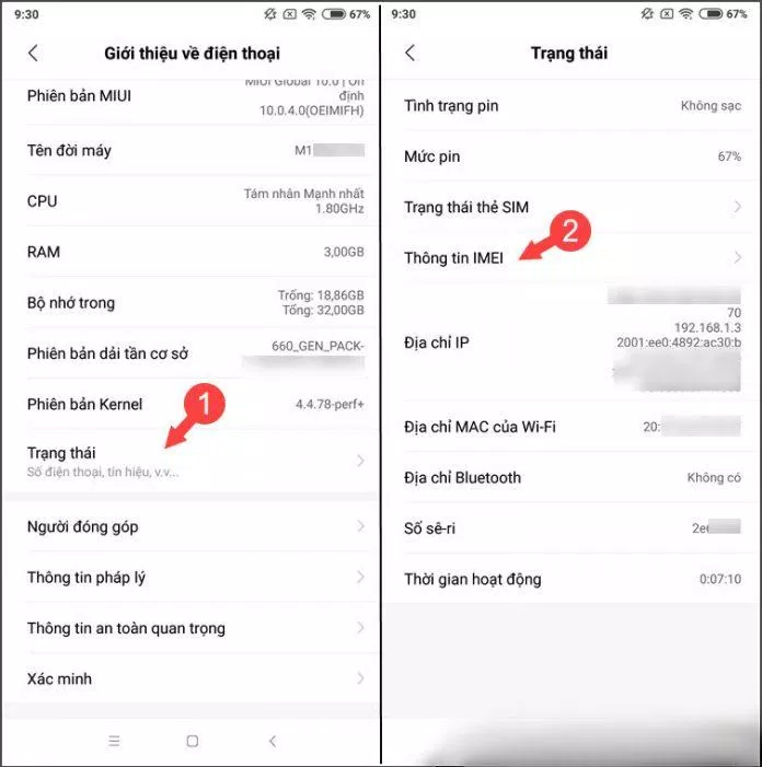 Chọn phần trạng thái