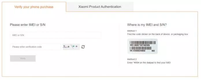 Nhập số IMEI vào