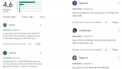Đánh giá của người chơi trên Android (Nguồn ảnh: ảnh chụp màn hình)