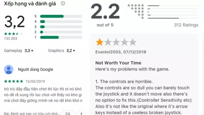 Đánh giá của người chơi trên hai nền tảng Android và iOS (Ảnh: internet)