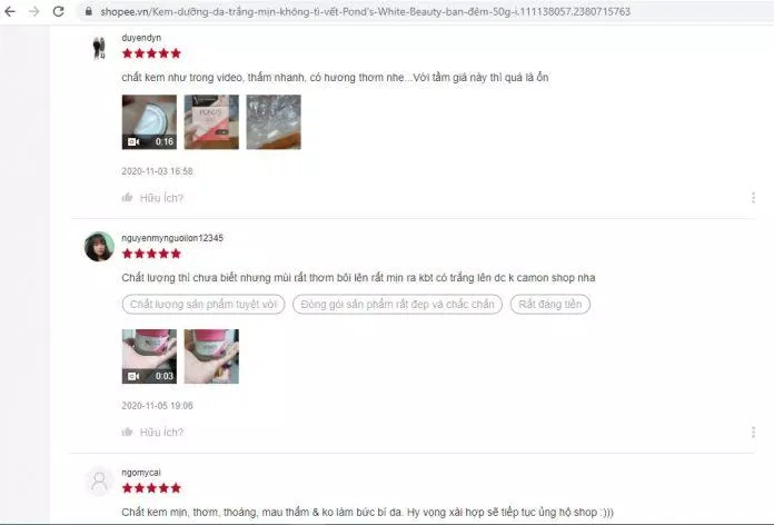 Phản hồi tích cực của khách hàng trên Shopee (nguồn: TinhVe). Phản hồi tích cực của khách hàng trên Shopee (nguồn: TinhVe).